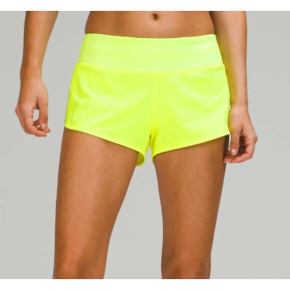 Women Lululemon Speed Up Low-Rise Short 2.5" in Highlight Yellow Size 4 - Picture 1 of 9